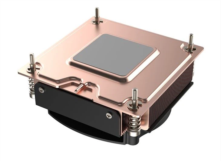 Dissipador de calor ativo de servidor de câmara de vapor de aleta de cobre 2U com ventilador de resfriamento para LGA1700