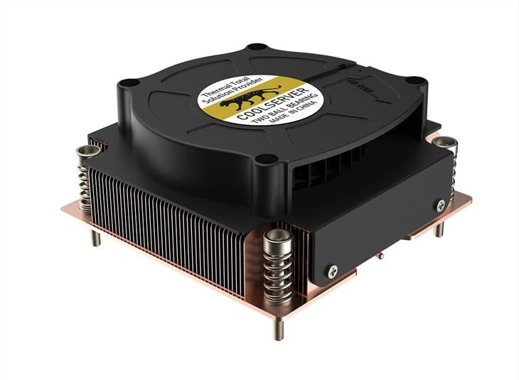 Copper Fin Vapor Chamber 2U Server Active Heat Sink With Cooling Fan For LGA1700