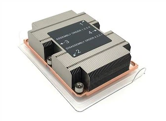 Dissipador de calor de CPU de servidor 1U com zíper de aleta de alumínio com tubos de calor para LGA3647 estreito