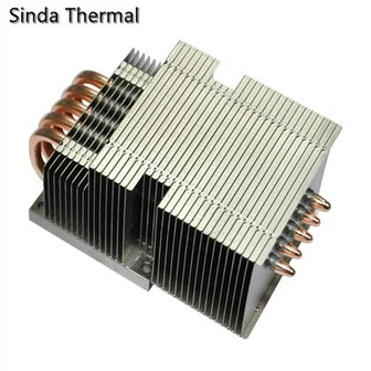 Dissipador de calor de aleta de zíper de alumínio com tubo de calor