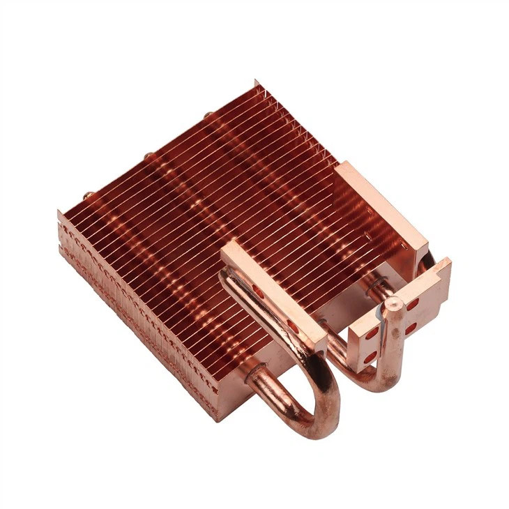 Copper Zipper Fin And Plate Heat Sink With Heat Pipe